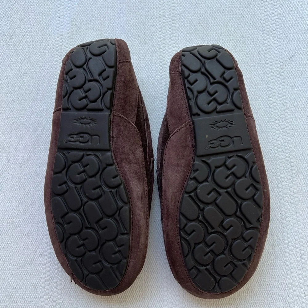 Ugg Australia Mens Ascot Wool Size 8 Brown Slippers Loafers